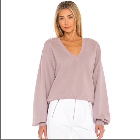 Agolde Tops - Agolde Mauve V-Neck Sweatshirt